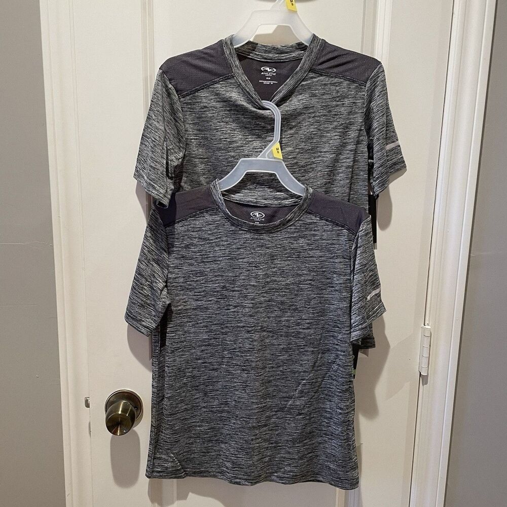 Athletic Works SET OF 2 Boys T Shirts Size Medium 8/10 Gray NEW DriWorks